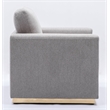 Bowery Hill Contemporary Fabric Arm Chair in Gray with Metal Base Frame