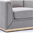 Bowery Hill Contemporary Fabric Arm Chair in Gray with Metal Base Frame