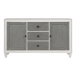 Bowery Hill Transitional Wooden Server in Gray and Weathered White