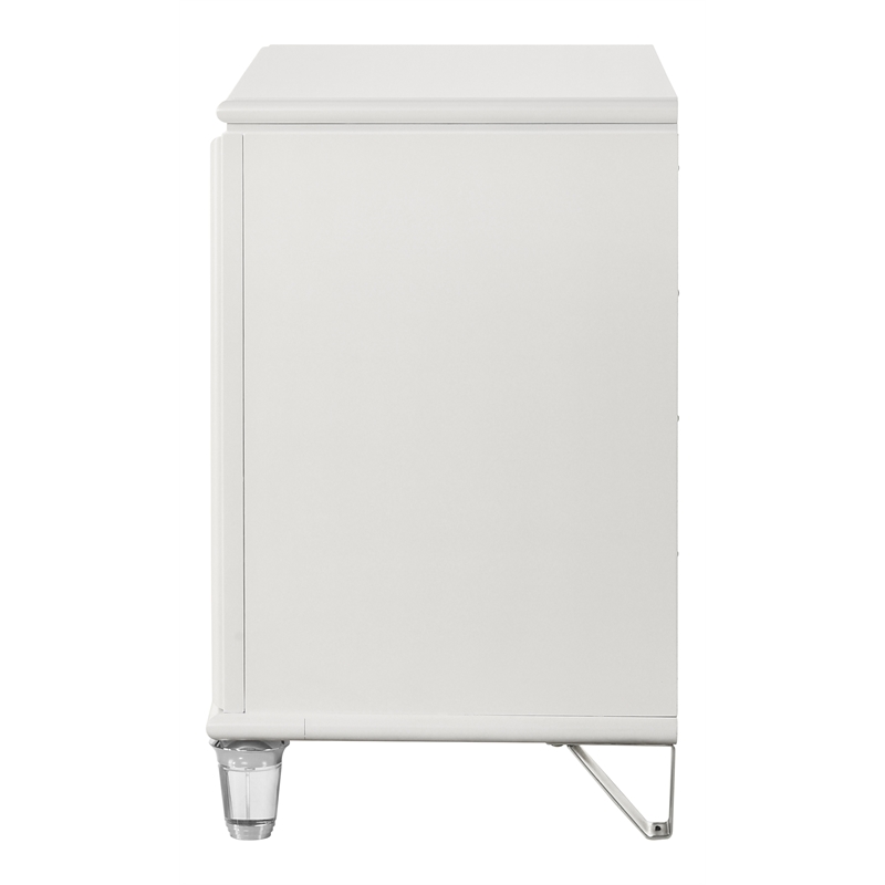 Bowery Hill 2-Drawer Contemporary Nightstand in Pearl White