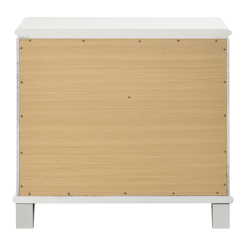 Bowery Hill 2-Drawer Contemporary Nightstand in Pearl White