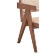 Bowery Hill Velentina Square Arm Chair in Natural Rubberwood and Rattan