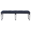 Bowery Hill Velvet Bench in Navy with Silver Nailhead Trim
