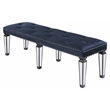 Bowery Hill Velvet Bench in Navy with Silver Nailhead Trim