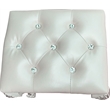 Bowery Hill Traditional Faux Leather Vanity Stool in Bone White