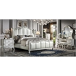 Bowery Hill Traditional Faux Leather Vanity Stool in Bone White