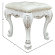 Bowery Hill Traditional Faux Leather Vanity Stool in Bone White