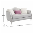 Bowery Hill Contemporary Beige Fabric Loveseat with Pillows