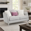 Bowery Hill Contemporary Beige Fabric Loveseat with Pillows