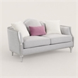 Bowery Hill Contemporary Beige Fabric Loveseat with Pillows