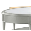 Bowery Hill Oval Coffee Table with Drawer in Sintered Stone and Champagne