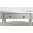 Bowery Hill Oval Coffee Table with Drawer in Sintered Stone and Champagne
