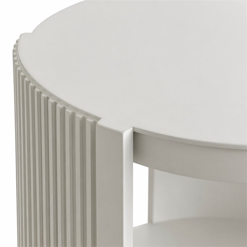 Bowery Hill End Table with Sintered Stone Top in Champagne Finish