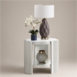 Bowery Hill End Table with Sintered Stone Top in Champagne Finish