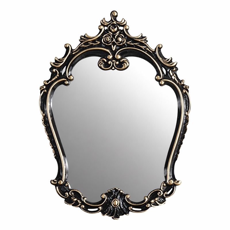 Bowery Hill Transitional Wood Mirror in Gold and Black Finish
