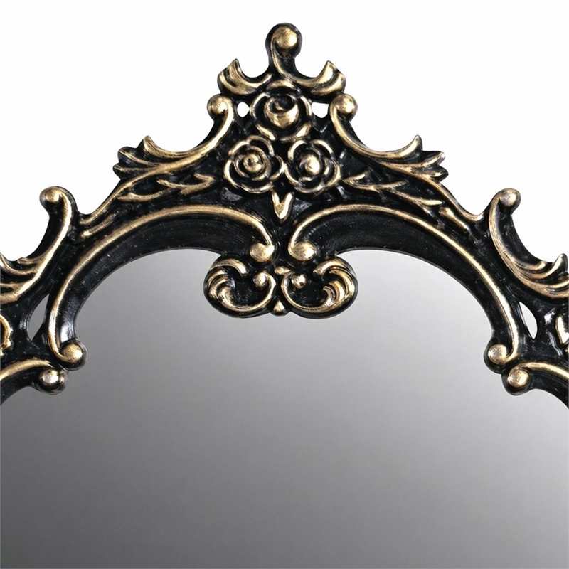 Bowery Hill Transitional Wood Mirror in Gold and Black Finish