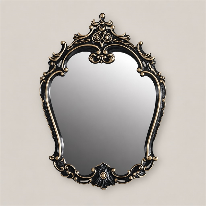 Bowery Hill Transitional Wood Mirror in Gold and Black Finish