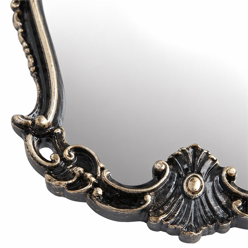 Bowery Hill Transitional Wood Mirror in Gold and Black Finish
