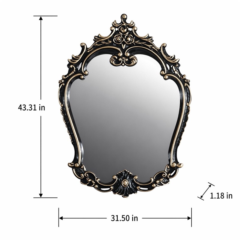 Bowery Hill Transitional Wood Mirror in Gold and Black Finish