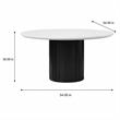 Bowery Hill Round Marble Dining Table with Pedestal Base in White/Black