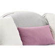 Bowery Hill Fabric Sofa with 5 Accent Pillows in Beige Linen