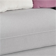 Bowery Hill Fabric Sofa with 5 Accent Pillows in Beige Linen