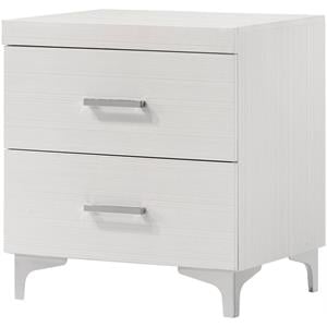 Bowery Hill Casilda 2-Drawer Wooden Nightstand in White