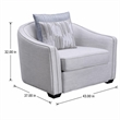 Bowery Hill Mahler Chair with 2 Pillows in Beige Linen Fabric