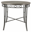Bowery Hill Round Counter Table in Oak and Gunmetal with Metal Legs