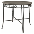 Bowery Hill Round Counter Table in Oak and Gunmetal with Metal Legs