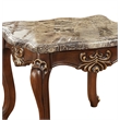 Bowery Hill Square Wooden End Table with Marble Top and Walnut Finish