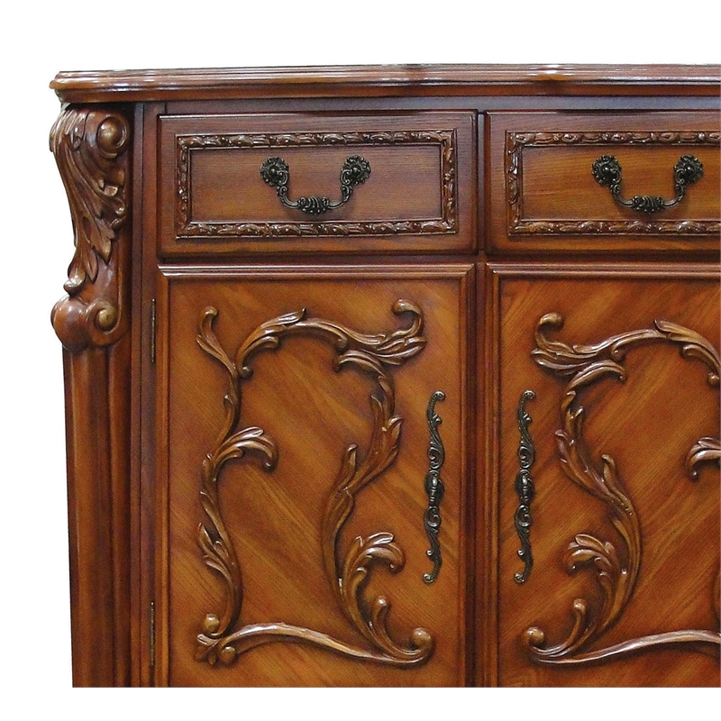 Bowery Hill 5-Drawer Wood Chest in Cherry Oak