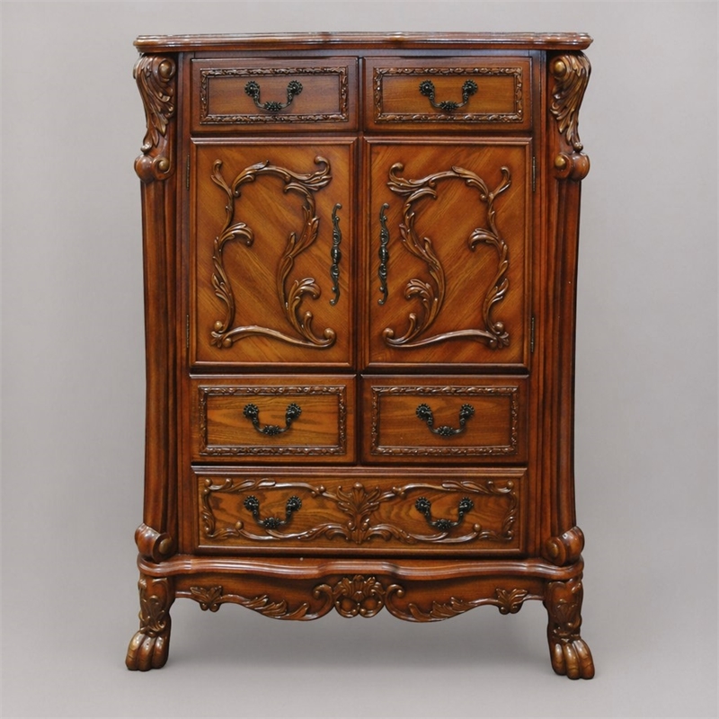 Bowery Hill 5-Drawer Wood Chest in Cherry Oak