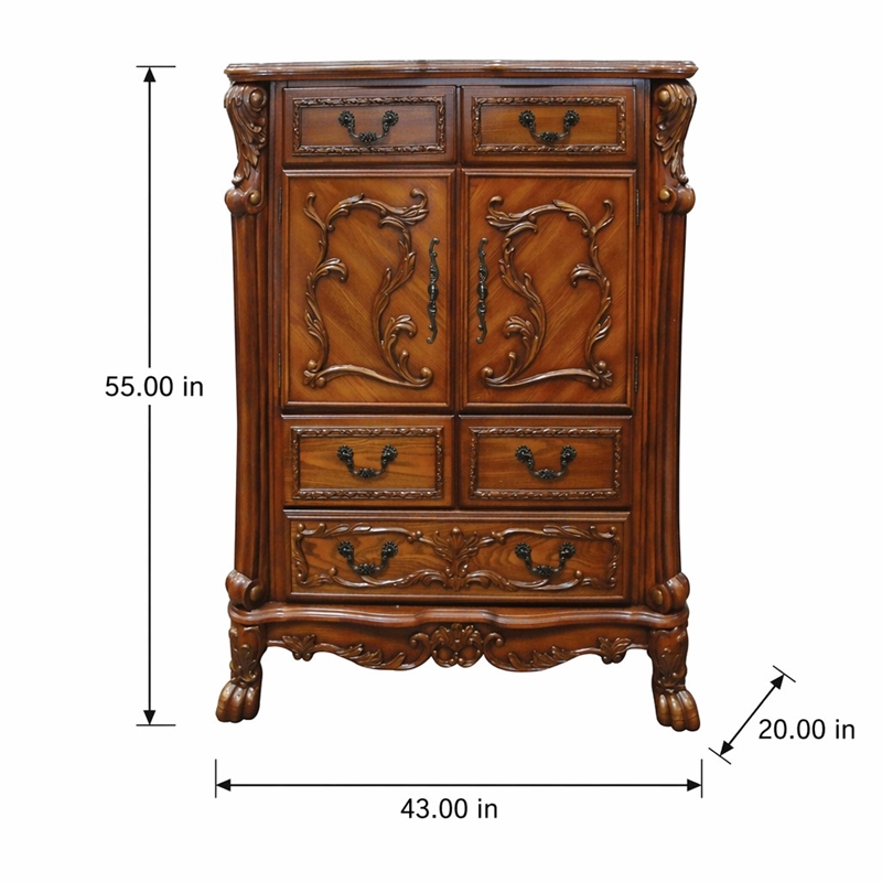 Bowery Hill 5-Drawer Wood Chest in Cherry Oak