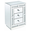 Bowery Hill Mirrored Accent Table with Faux Crystals and 3 Drawers