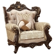 Bowery Hill Wingback Chair with Queen Anne Legs in Walnut Finish