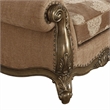 Bowery Hill Floral Chair with Button Tufted Back in Vintage Oak