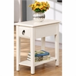 Bowery Hill 1-Drawer Wood Accent Table with Bottom Shelf in White