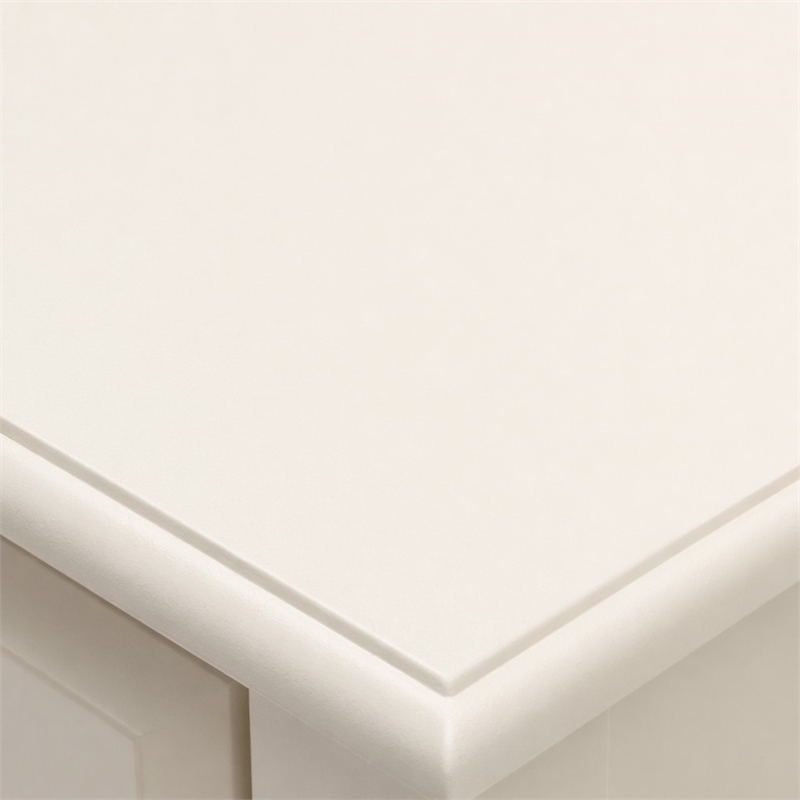Bowery Hill 1-Drawer Wood Accent Table with Bottom Shelf in White