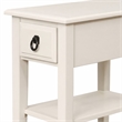 Bowery Hill 1-Drawer Wood Accent Table with Bottom Shelf in White