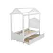 Bowery Hill Full Canopy Bed in White Wood Finish with Cottage Design