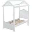 Bowery Hill Full Canopy Bed in White Wood Finish with Cottage Design