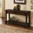 Bowery Hill Wooden Sofa Table with Bottom Shelf and Cherry Finish