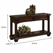 Bowery Hill Wooden Sofa Table with Bottom Shelf and Cherry Finish