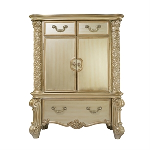 Bowery Hill Vendome Chest with 3 Drawers and 2 Doors in Gold Patina
