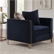 Bowery Hill Phaedra Chair with 2 Pillows in Blue Fabric