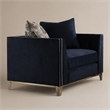 Bowery Hill Phaedra Chair with 2 Pillows in Blue Fabric