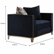 Bowery Hill Phaedra Chair with 2 Pillows in Blue Fabric