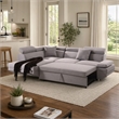 Bowery Hill Jemima Sleeper Sectional Sofa in Gray Fabric