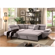 Bowery Hill Jemima Sleeper Sectional Sofa in Gray Fabric